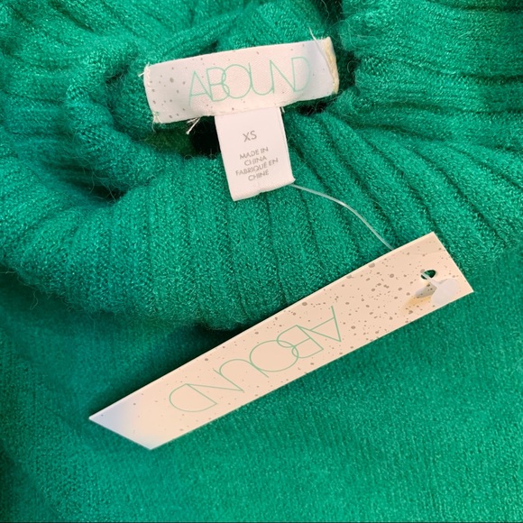 NWT Abound Green Turtleneck Long Dolman Sleeve Knit Sweater XS - Picture 9 of 11